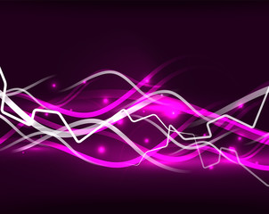 Glowing wavy lines template