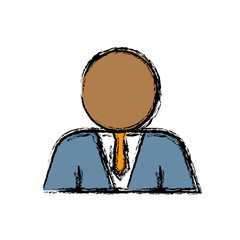 avatar businessman icon over white background. colorful design.  vector illustration