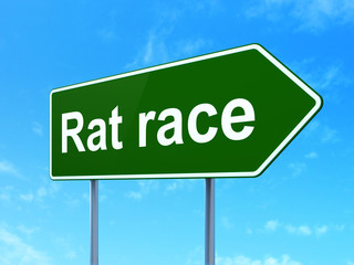 Politics concept: Rat Race on road sign background