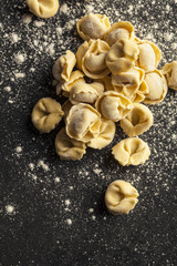Uncooked fresh tortellini