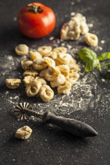 Uncooked fresh tortellini