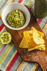 Guacamole on a wooden table