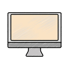 computer monitor icon over white background. colorful design. vector illustration