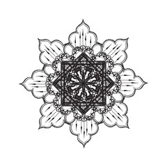 black and white mandala pattern