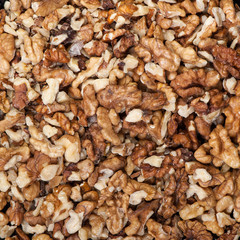 Peeled walnuts pile