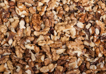 Peeled walnuts pile