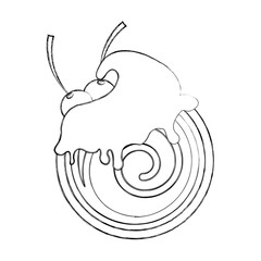 chocolate roll cake icon vector illustration graphic design