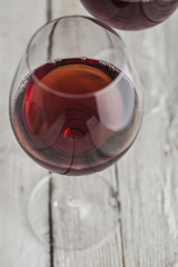 Wine glass and bottle