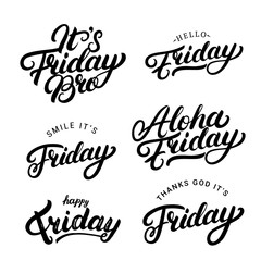 971206 Set of Friday qoutes. Hand written lettering.