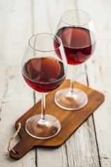 Wine glass and bottle