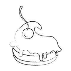 chocolate roll cake icon vector illustration graphic design