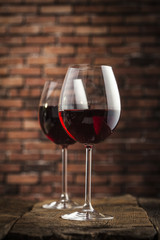 Wine glass and bottle