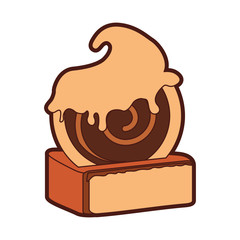 yummy sweet cake slide piece vector illustration graphic design