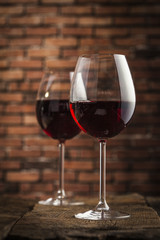 Wine glass and bottle