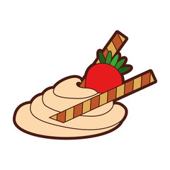 ice cream with strawberry vector illustration graphic design