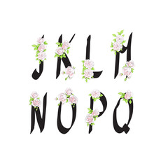 Floral english letters