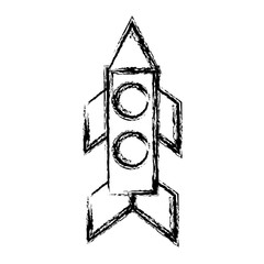 rocket space icon over white background. vector illustration