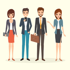 Business people teamwork concept. business man and business woman in occupation character.