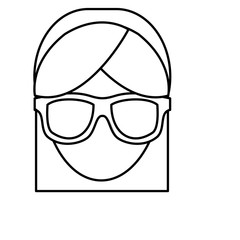 woman with glasses icon over white background. vector illustration