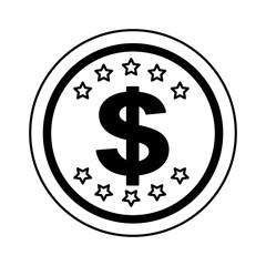 coin money dollar icon vector illustration design