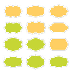 Set of vintage stickers border in frame for messages.