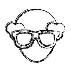 man with glasses icon over white background. vector illustration