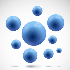 Abstract glossy 3d volume of a spheres isolated on white