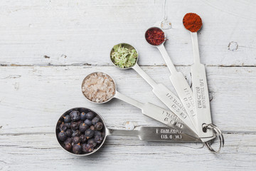 MEasuring spoons with spices