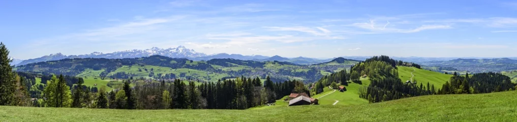 Zelfklevend Fotobehang Panorama Blick über das Appenzeller Land mit Säntis