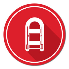 Inflatable boat with oars simple icon