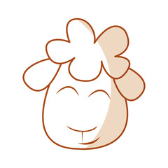 cute sheep drawing character vector illustration design