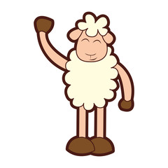 cute sheep drawing character vector illustration design
