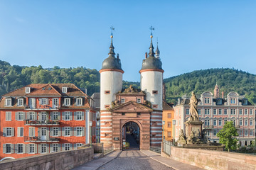 Old Bridge Gate in Heidelberg, Germany - obrazy, fototapety, plakaty