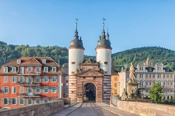 Photo sur Plexiglas Monument historique Porte du vieux pont à Heidelberg, Allemagne