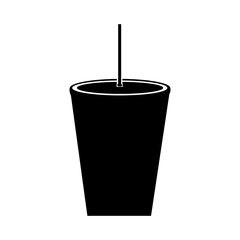 drink plastic with straw vector illustration design
