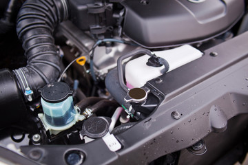 A new off-road vehicle with plastic and containers for liquids