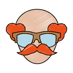 man with glasses icon over white background. vector illustration