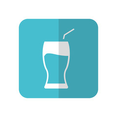 soft drink icon over blue square and white backgorund. vector illustration
