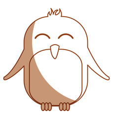 cute penguin asleep kawaii character vector illustration design