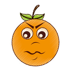 angry orange character kawaii style vector illustration design