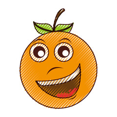 Obraz premium happy orange character kawaii style vector illustration design
