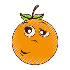 tired orange character kawaii style vector illustration design