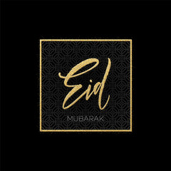 Greeting card with Creative Text Ramadan Kareem made by golden glitter. Vector illustration