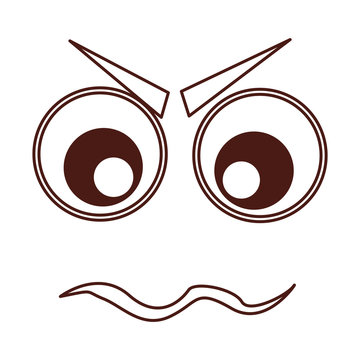 angry emogy face kawaii character vector illustration design