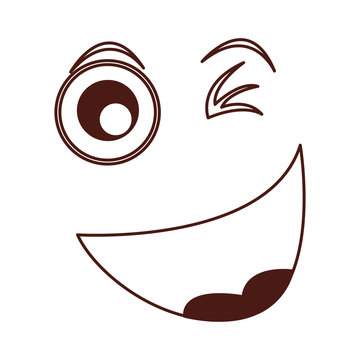 crazy emogy face kawaii character vector illustration design