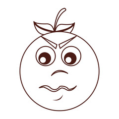 angry orange character kawaii style vector illustration design