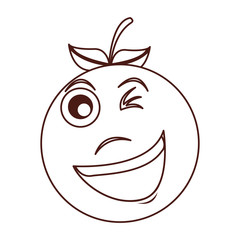 crazy orange character kawaii style vector illustration design