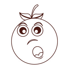 surpresed orange character kawaii style vector illustration design