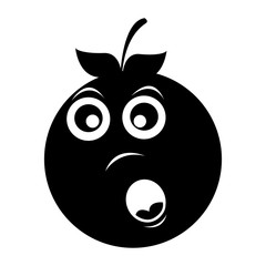 surpresed orange character kawaii style vector illustration design