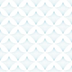 Wallpaper murals 3D Geometric seamless background. Blue and white rhombus